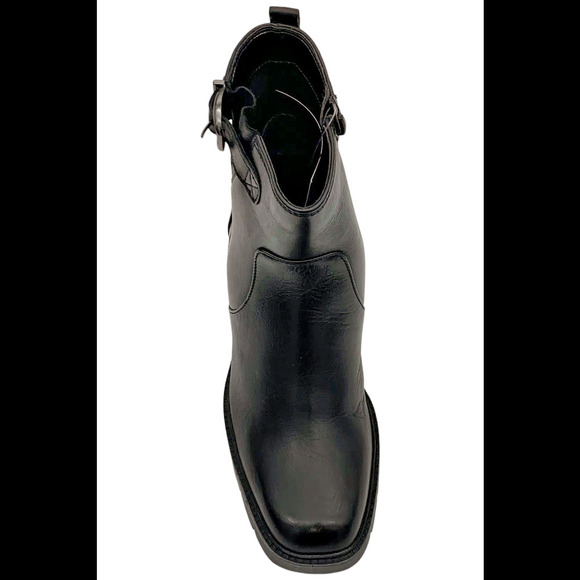 Naturalizer Womens Wilde Leather Stack Heel Ankle Boots Black - Medium - Picture 2 of 3